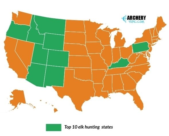 top 10 elk hunting states