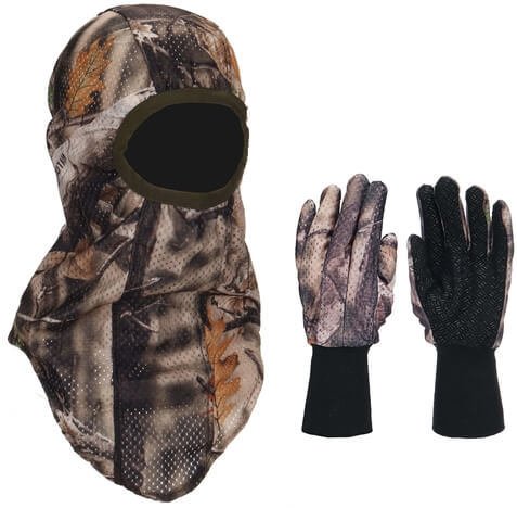 camo mask and gloves